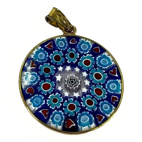 Antica Murrina Veneziana Gold Over 925 Sterling Silver Murano Glass Pendant